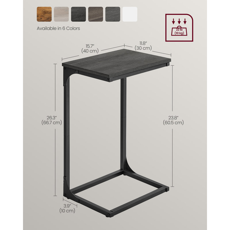 Aryell Pedestal End Table, Grey, Black