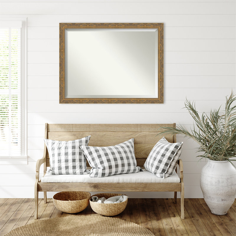 Miroir mural Filigree, 34,5 po x 44,5 po, Doré