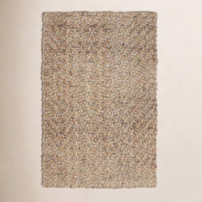 Jiona Brown Hand-Woven Chevron Jute Rug