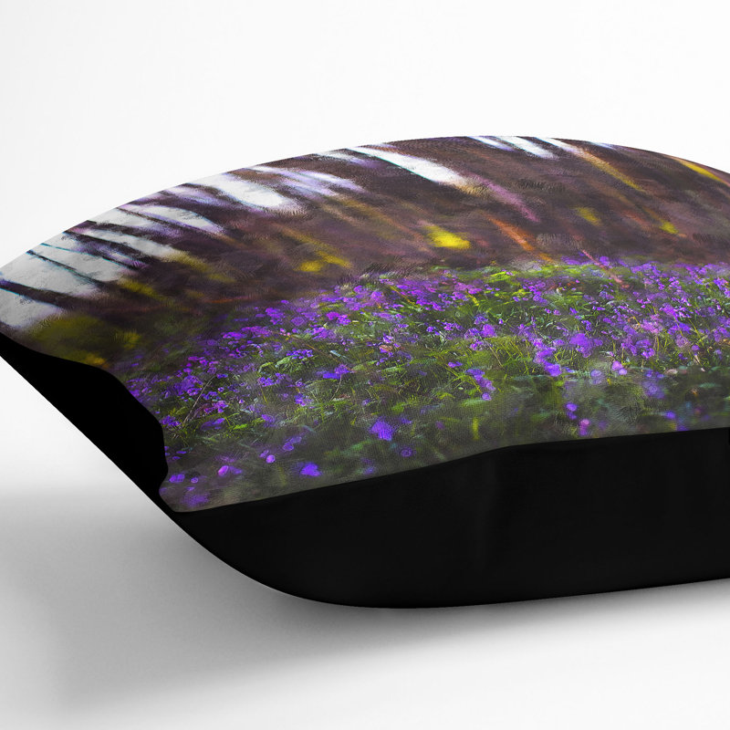 Floral Square Throw Cushion, 40cm H x 40cm W x 15cm D, Black
