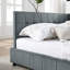 Structure de lit confortable en velours gris avec et pour la chambre à coucher Revêtement moderne avec accoudoirs confortables