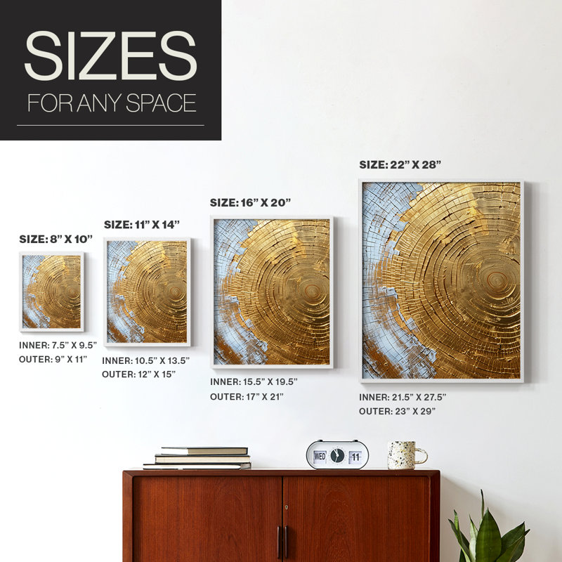 ABSTRACT Series CXXXIX-Premium Framed Print -Ready to Hang - No Nails Required - No Nails Required, White, 11" H x 18" W