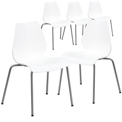 Oliverson Modern Plastic Contoured Stacking Lobby Chairs