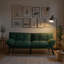 Canapé-lit futon convertible 2-en-1 avec accoudoirs et dossier réglables pour petits espaces, vert émeraude-1058791354