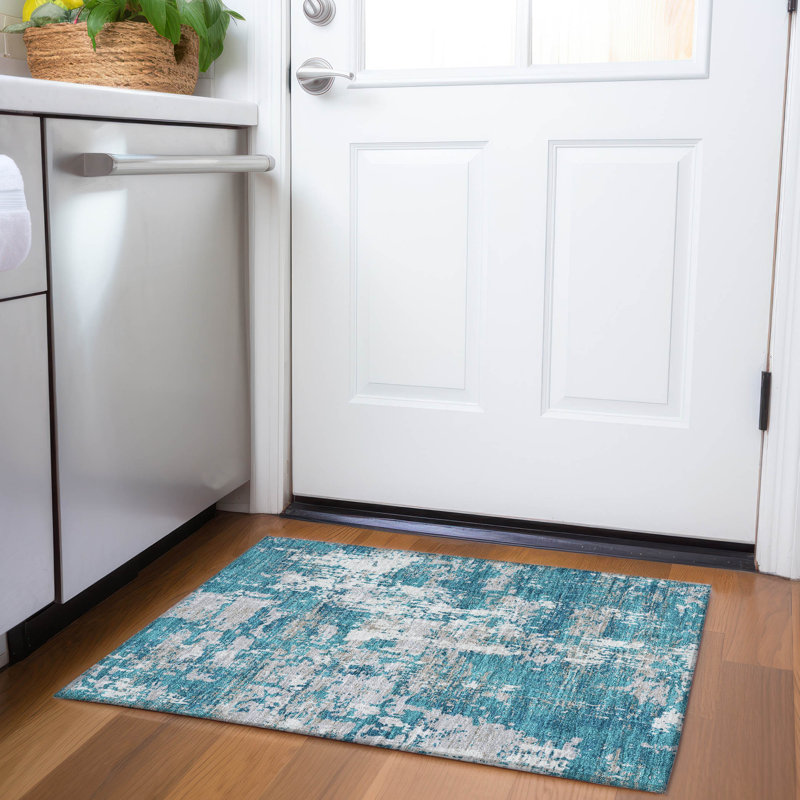 Premium Machine Washable Mayfield AMF1008 Abstract Rug, Rectangle 1'8" x 2'6"