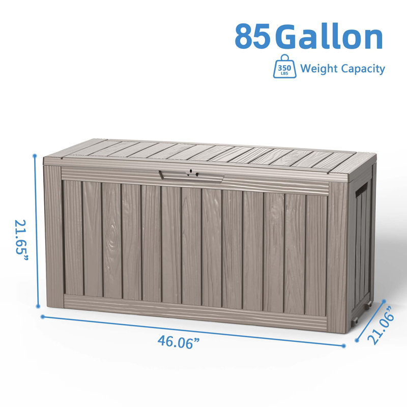 85 Gallon Outdoor Storage Box, Gray