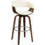 Walnut And Swivel Bar Stool With Footrest Pad Mid-Century Style Materials Combination