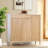 Solid Wood Grain Minimalist Shoe Cabinet 19 Pair Solid Wood Shoe Storage Cabinet