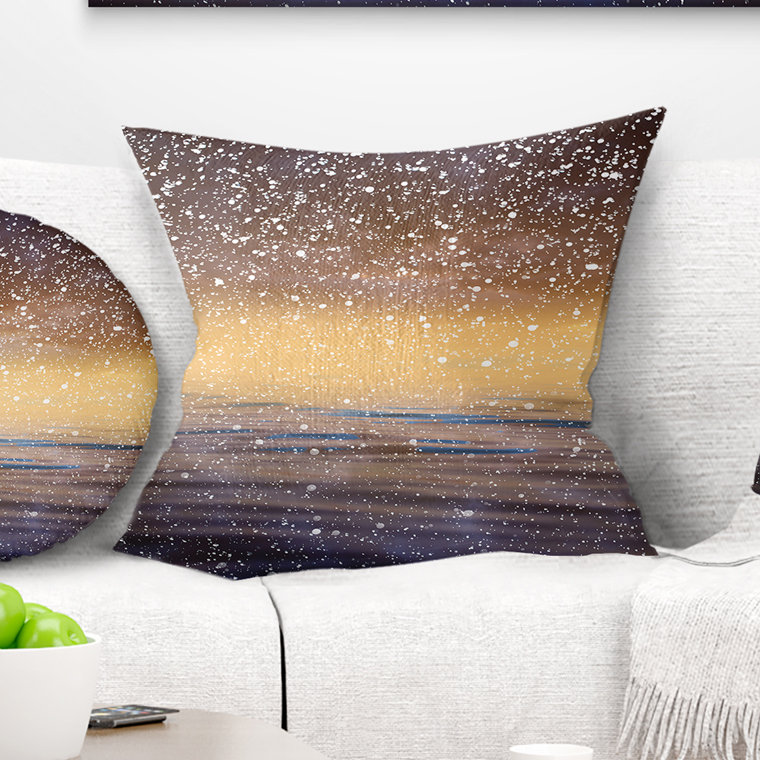 Housse et insert de coussin décoratif carré Sky Reflection in Lake Skyline, 16 po x 1 po