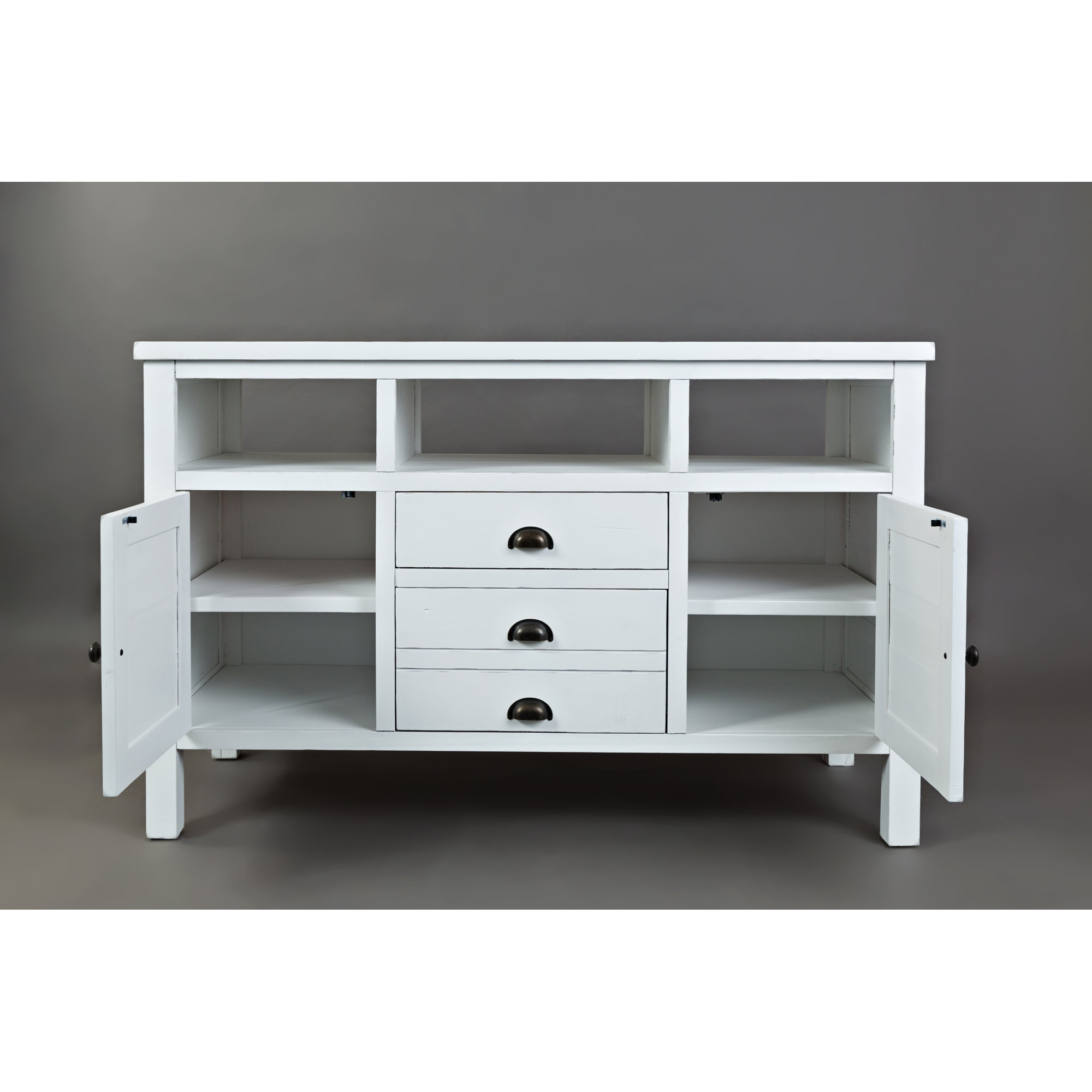 Castile Media Console, 60", Weathered White