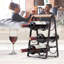 Étagère à vin autoportante en bois pour 6 bouteilles, porte-bouteille à 3 niveaux pour comptoir de bar, meuble de cuisine ou cave à vin. Aucun assemblage requis (noir).