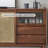 43.31"Brown Solid Wood Rectangular Woven Rattan Sliding Door Side Cabinet-948442330