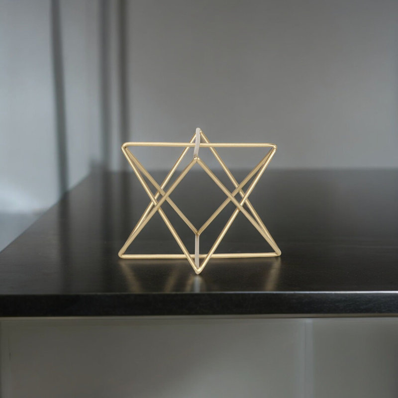 Eclipta Gold Metal Octagram, 5.5" H x 8" W x 8" D
