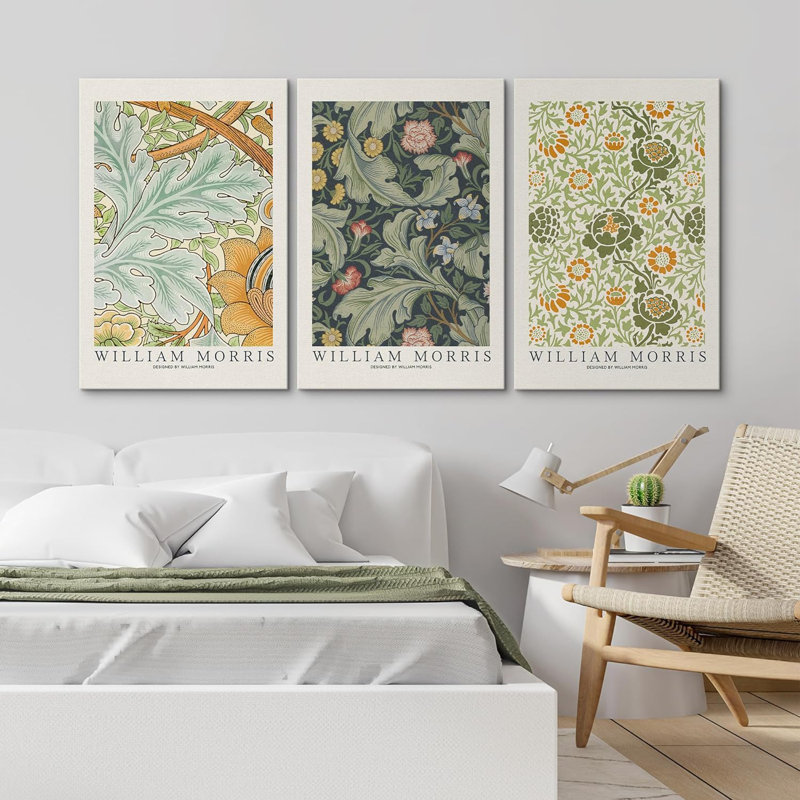 Art mural classique de William Morris, Toile tendue, H 24 po x l 16 po, Sans cadre