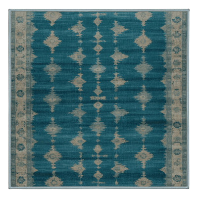 Machine Washable Overdyed Blue Area Rug