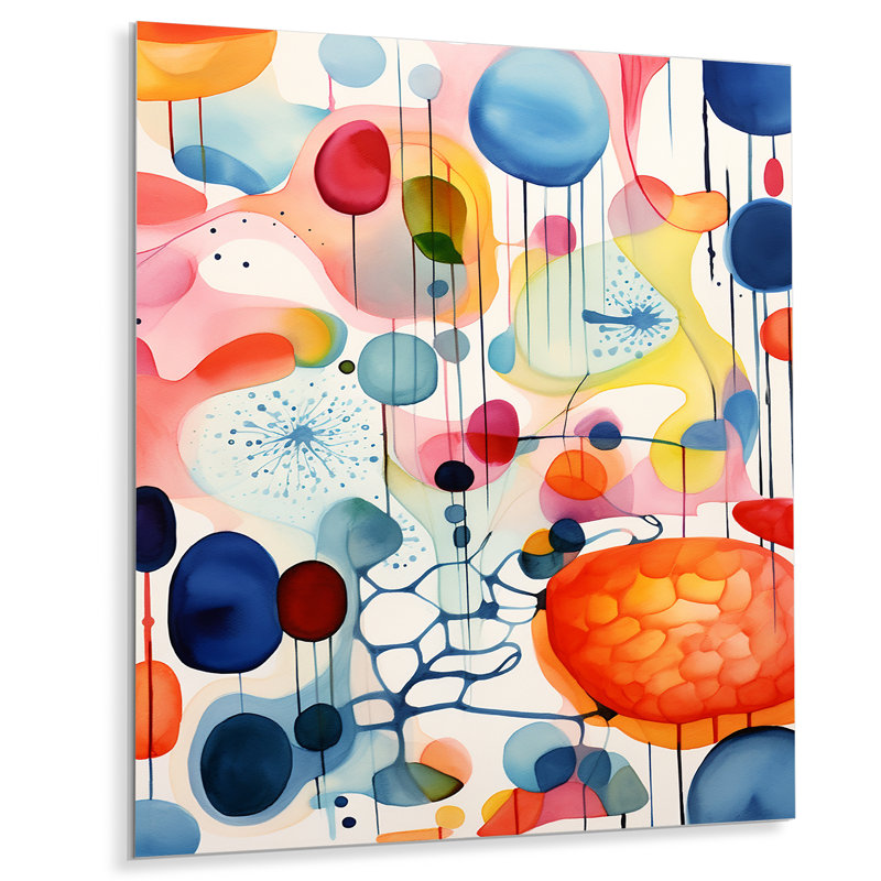 Colorful Mid Century Shapes 3 - Art mural géométrique en métal, H 20 po x l 12 po x P 1 po
