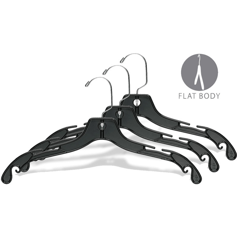 Cintre en plastique robuste pour robe / chandail / chandail, Noir, 50