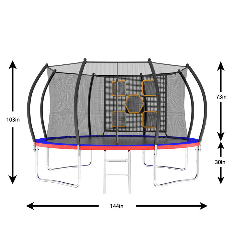 Trampoline for Kids, Black/Blue/red