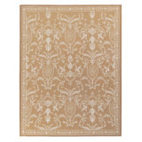European Hand Knotted Wool Area Rug in Beige