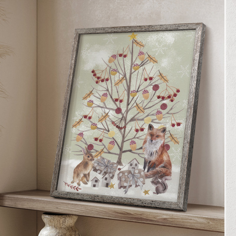 Collection Christmas Time, reproduction encadrée B - bois massif, H 15 po x l 12 po