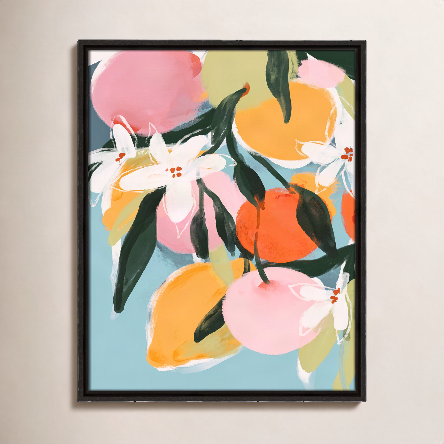Fruity Summer I Print by Treechild, 21.5" H x 17.5" W, Espresso Floater