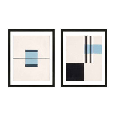 Black and Blue 2-Piece Print Set