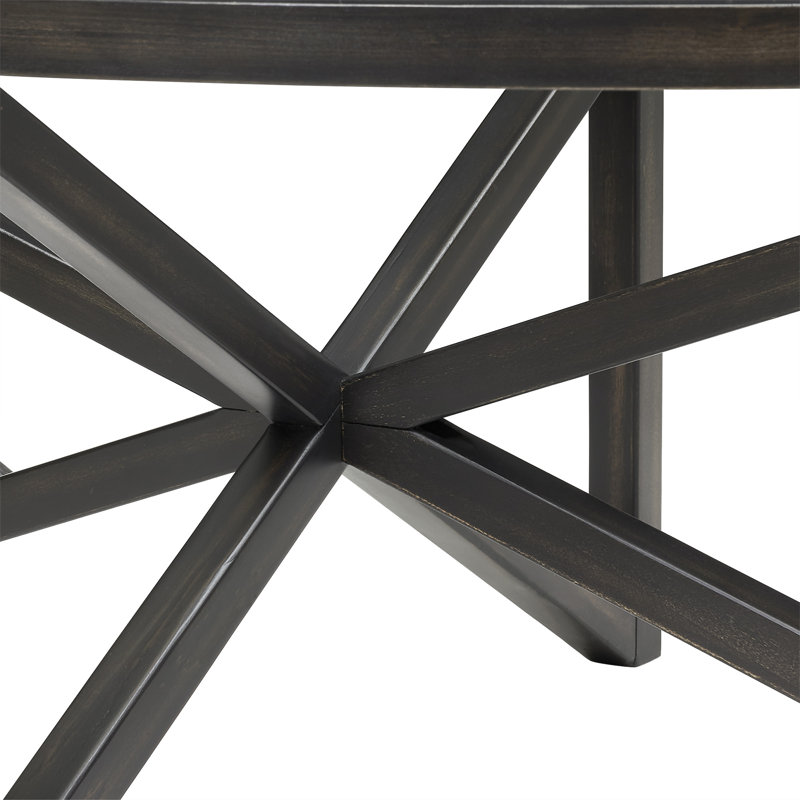 Table basse moderne simple en verre, table basse en verre trempé et base en bois massif, Noir