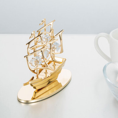 Sculpture pour bateau à mayflower crystal garniture cloutée