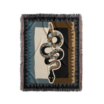 Kotu Snake Cotton Blend Blanket Throw