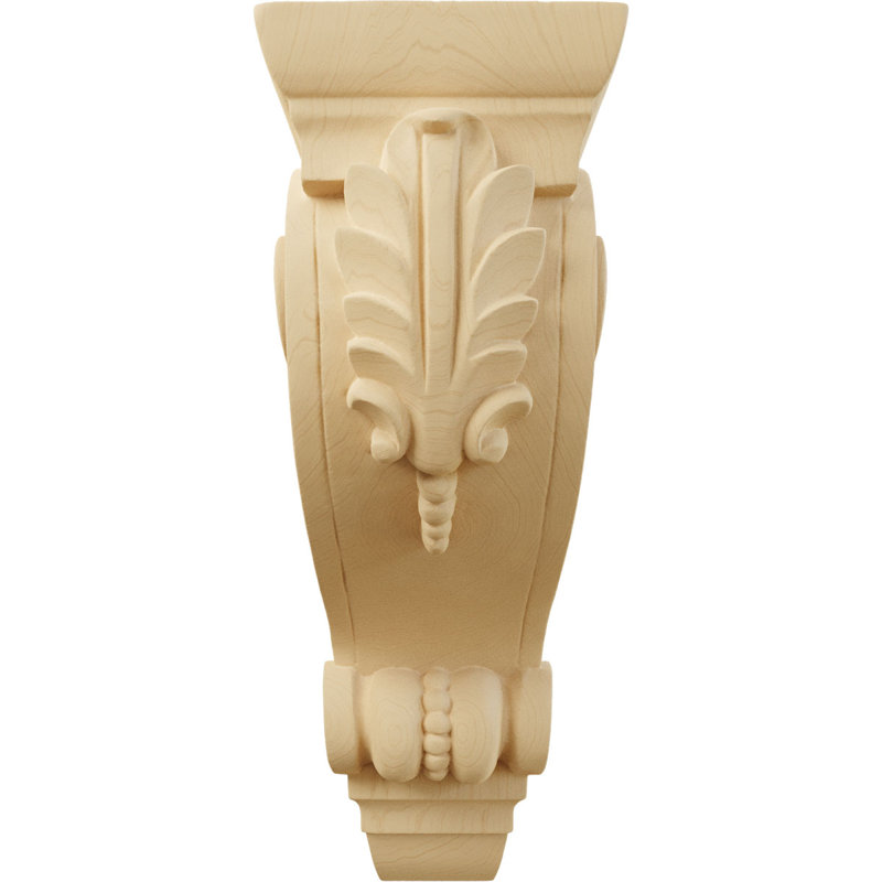 Medium Fig Leaf Corbel, Alder, 4.75" x 13.25"