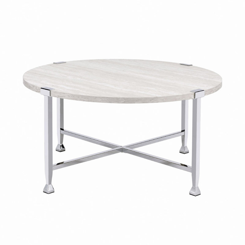 Table basse ronde avec cadre en métal