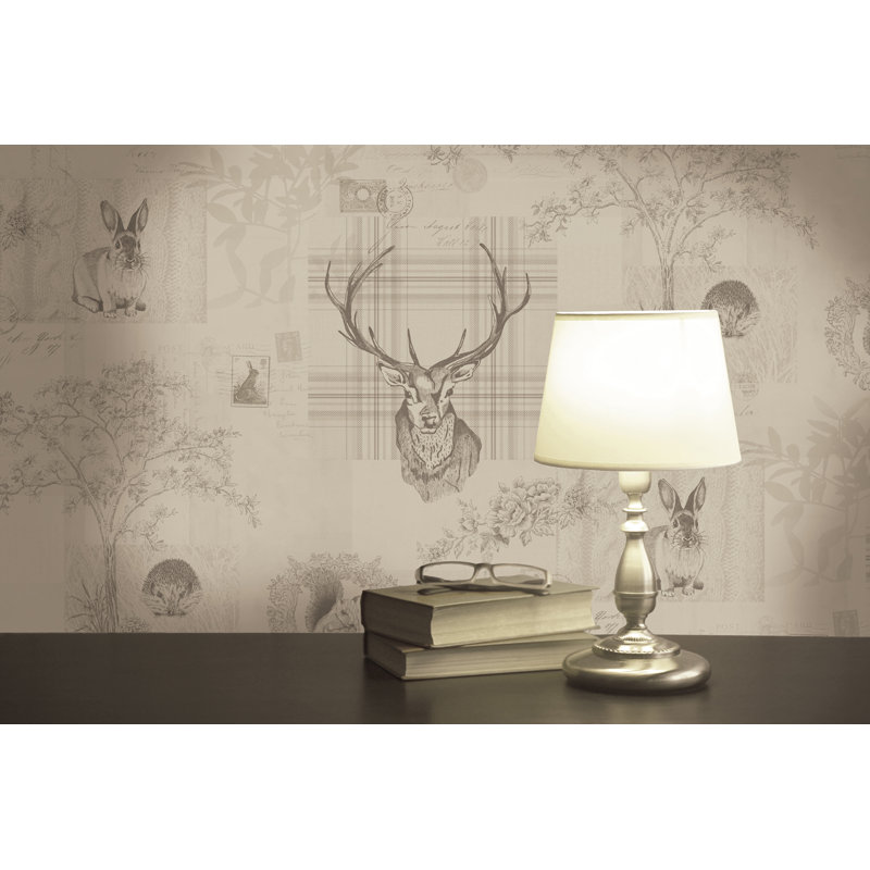 Conner Wallpaper Roll, Charcoal/Linen