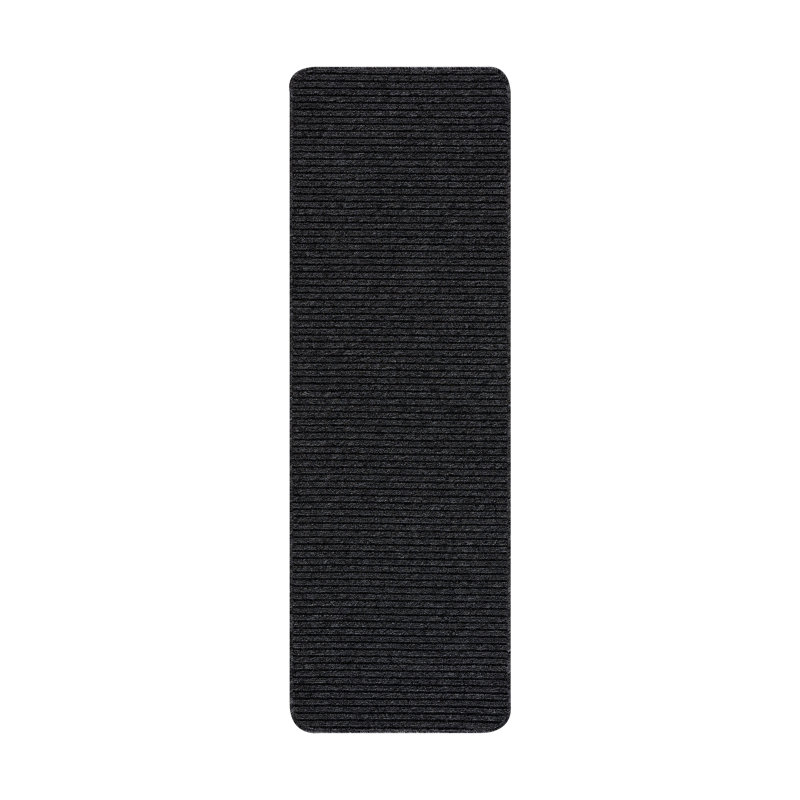 Arturas Solid Color Synthetic Water Resistant Non-Skid Kitchen Mat, Dark Gray