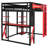 Full-Size Wood Loft Bed with Desk, Shelves, USB/Type-C Ports & RGB Light – Gaming & Study Loft, Black+Red-1172985965