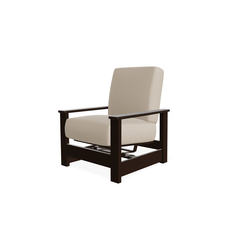 Leeward Marine Grade Polymer Deep Seating Cushion Arm Chair with Hidden Motion, Kona, Bliss Sand