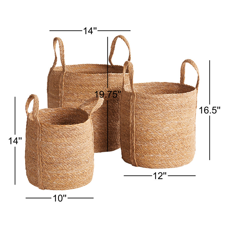 Bayla Hand-Woven Seagrass Decorative Basket Set