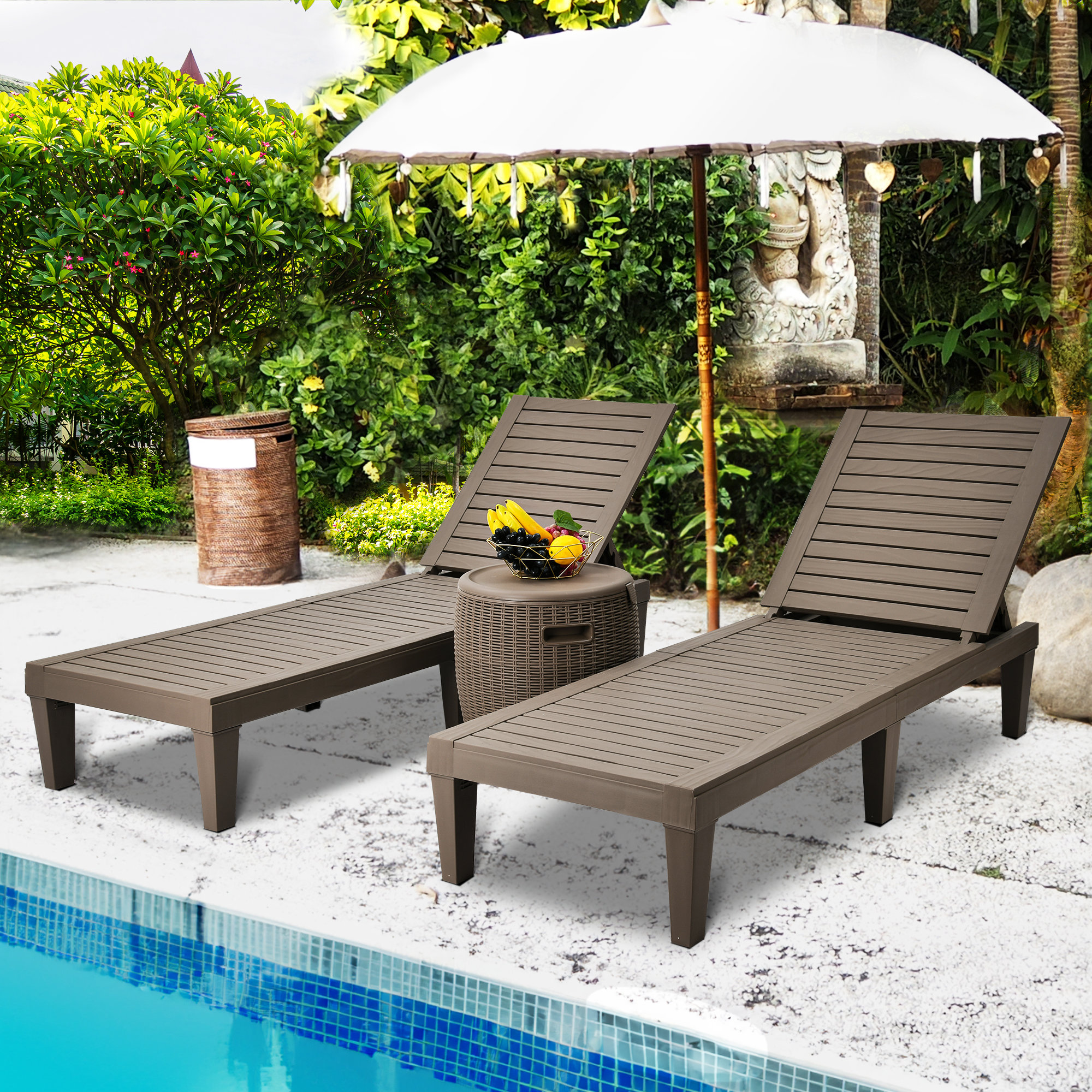 Outdoor Rugs Wayfair Patio Set With Umbrella Montauk Polymer With