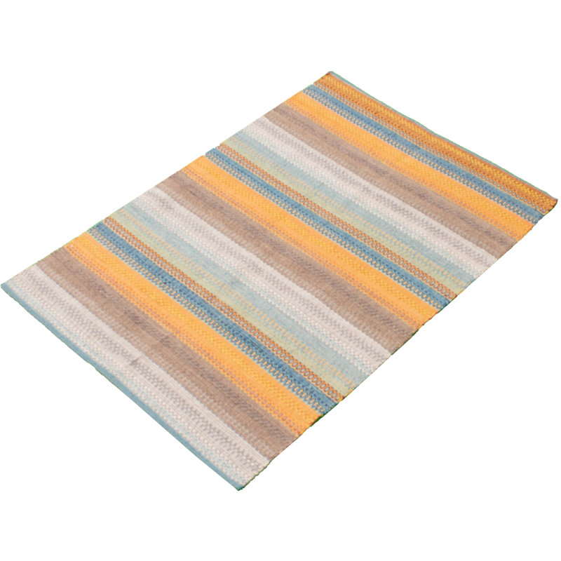 Wool Geometric Indoor Rug, Rectangle 4' x 5'10"