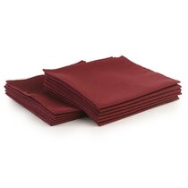 Choice 20 x 20 White 100% Spun Polyester Hemmed Cloth Napkins - 12/Pack