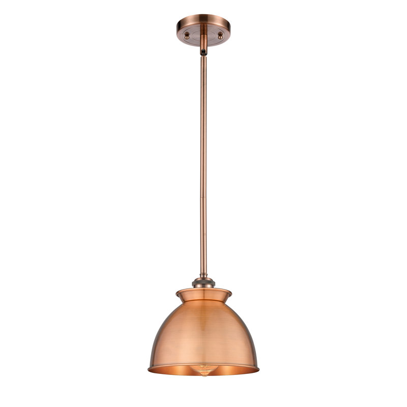 Luminaire suspendu 1 lumière, H 44,25 po x l 8,13 po x P 8,13 po, Cuivre antique, Cuivre antique