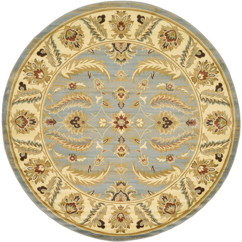 Tapis oriental jaune / bleu Niles, Rond 7 pi 10 po