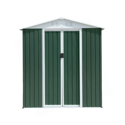6FTx4FT Outdoor Storage Shed with Roof, Outdoor Tool Storage House Garden Shed