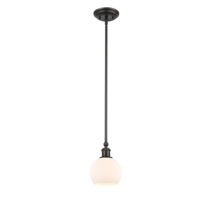Luminaire suspendu sphère 1 lumière, Blanc mat, H 7,88 po x l 6 po x P 6 po