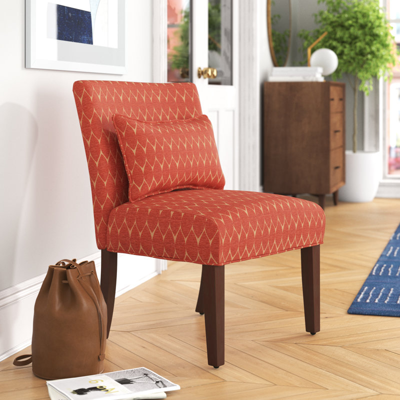 Canita Upholstered Slipper Chair, Melon Polyester