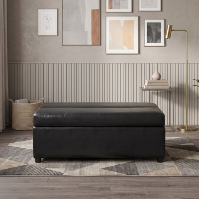 PU Folding Ottoman Sleeper Bed, Convertible Guest Sleeper with High-Density Foam