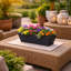 Bini Window Box, Contemporary Concrete Effect Plant Pot, Outdoor Windowsill Planter with Drainage Plug-166005203-166005201