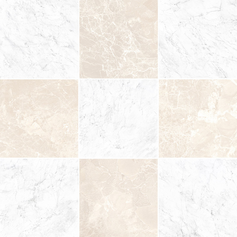 Ravenna Checkerboard 12X12 Wall and Floor Tile, White/Beige