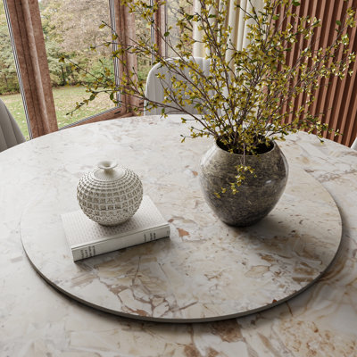Plateau tournant rotatif à 360 ° en pierre frittée Lazy Susan