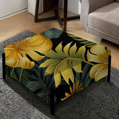 Monstera - motif tropical tropical - grand repose-pieds carré tropical