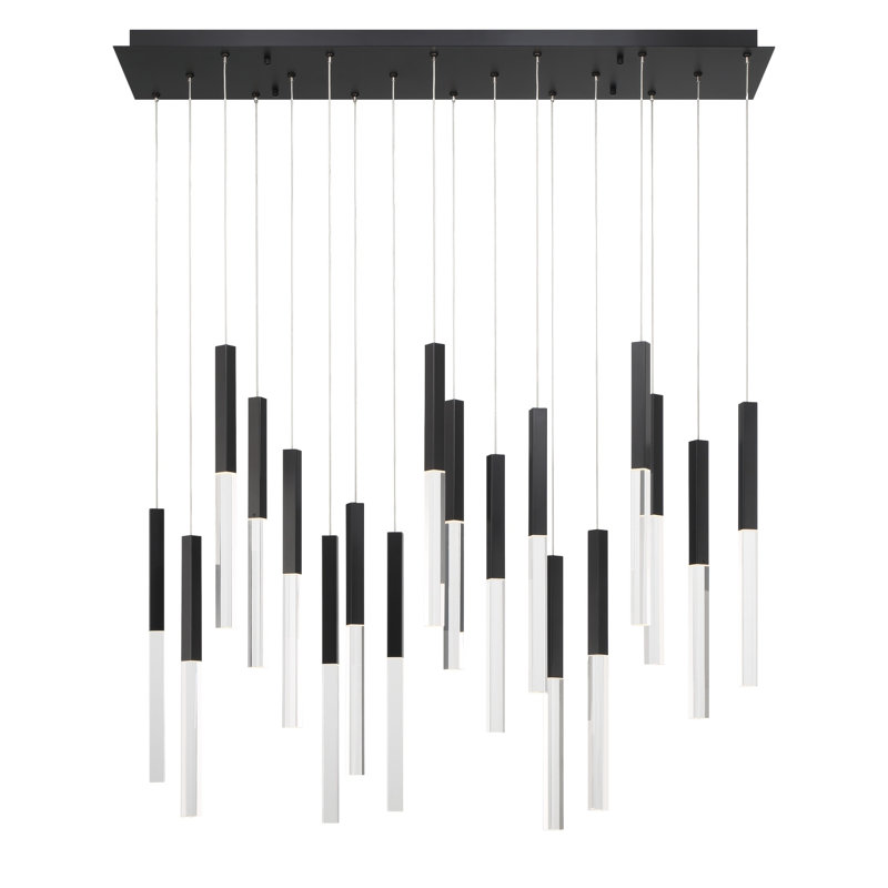 Lustre 18 lumières Benicio, Noir, noir, noir, noir
